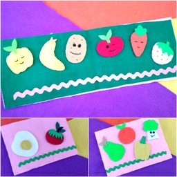 Libro de frutas y vegetales (títeres de dedos)